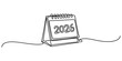© Jagonnath - Hand-drawn 2026 calendar doodle on white background with sketchy line art style