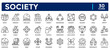 © Rusma Ratri Handini - Society icon collection. Contains icons for community, culture, population, family, public, diversity, cooperation, neighborhood, responsibility, and networking.
