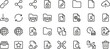 © MDShahin - File sharing outline icon set with links, permissions, folders, cloud upload and secure document transfer symbols
