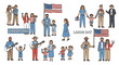 © ndayu - Labor Day Celebration: Diverse Families and American Flags