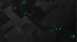 © Elisa - Dark circuit board background with blue and green lights abstract technology concept with glowing dots