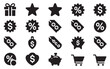 © MDNAZMUL - Shopping discount icons set with sale tags price stickers and retail promotion elements.