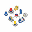 © agussssss - Industrial process diagram with colorful machinery.