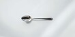© DigitalDruid - elegant silver spoon placed on minimalist white surface top down view