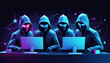 © PakistanGaming - Abstract digital hacker teams are hacking system. Polygonal conception of fraud and internet criminal. Vector 3D illustration. Technology futuristic background, created with generative ai