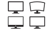 © Hassan - Collection of flat and curved desktop computer monitor line icon