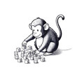 © Factory Stock - Monkey Playing with Wooden Blocks.