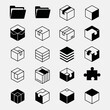 © ariya - Set of vector box and folder icons design elements flat style isolated