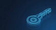 © Moon Guy - Glowing blue digital key unlocking access to technology and security concepts