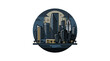 © apih - Modern Cityscape Skyline Illustration with Tall Buildings.