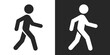 © Ayat04 - Walking human silhouette icon, man pedestrian motion symbol, fitness and activity walk sign, simple vector illustration