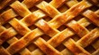 © athirah - Close up of a deep golden lattice pie crust showing detail