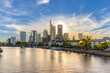 © travelview - view to skyline  with river Main view in Frankfurt am Main.
