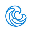 © Formasi - Intricate bright blue circular wave pattern logo design.