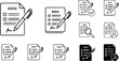 © Esraa - form icon set. Document with pen. form icon in different style. outline, line and filled. vector illustration
