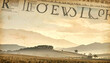 © Siti - Aged textured parchment overlay on a serene landscape with rolling hills and distant mountains at sunrise, ancient text fragment