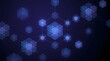 © Deep Dream Studio - Abstract futuristic digital network of glowing blue cubes and connections on dark background