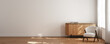 © artjafara - Minimalist modern living room interior, banner, Scandinavian style, 3D render
