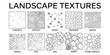 © JIm Studio - Landscape architecture CAD texture pattern set. Concrete asphalt grass pavement water gravel stone hatch surfaces for urban planning, garden layout and architectural vector illustration.