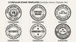 © teeny - Set of six vintage circular stamp and seal templates.