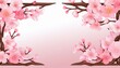 © Crystal - corner frames of pink cherry blossoms decoration