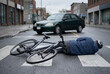 © Meow Creations - Bicyclist lying injured on a crosswalk after a car accident