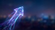 © Ompured - Glowing digital arrow rising upwards representing growth and future success