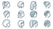 © Rena - Variety of Women's Hairstyles Illustration