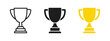 © AYAT002 - Trophy cup icon representing victory and achievement, success award symbol for business goals, sports competitions, performance ranking, winning motivation and recognition concept.