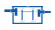 © Yudi - Water Treatment System Diagram: Flow Control and Filtration