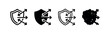 © liubomir118809 - Security shield with arrows icon set, representing defense, bypass, or vulnerability.