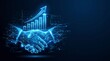 © musgraphy - Two hands shaking in a business agreement with a digital growth graph in the background