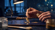 © Michelle - Skilled hands meticulously work with delicate gold leaf and shimmering flakes, crafting precious decorations.