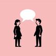 © Wahyu - A man and a woman standing together having a conversation