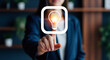 © Alexandr Peers - Intellectual property optimization interface showcasing creative mind lightbulb icon to launch neural startup funding proposal inside digital business software presentation layout
