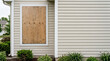 © plaksa - Window boarded up plywood severe… isolated on a clean white background