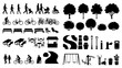 © Renuka-Creative - Collection of outdoor recreational and natural elements silhouettes