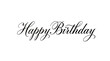 © Sumona - Elegant happy birthday calligraphy text on transparent background