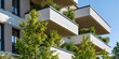 © gunzexx png and bg - A contemporary residential building showcases lush greenery on its balconies, illustrating the integration of nature into urban living spaces.