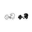 © imran - Talking heads icon set, outline and solid, white background