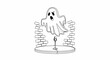 © umi - Spooky ghost on a stage.
