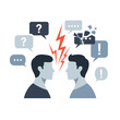 © Lilik - Conflict communication: people in conflict, disagreement, arguments concept.