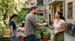 © Наталья Сивак - Neighbors sharing tools in courtyard