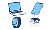 © icon_art - Isometric vector set of laptop smartphone smartwatch and earbuds