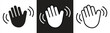 © GraphicGlow - Hand greeting icon set. Waving hand, hand gesture, hello, hi, goodbye, waving greeting, goodbye, greeting symbol, vector illustration