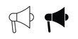 © No - Megaphone icon, outline style icon for web. vector graphics