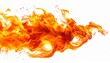 © ruangrit19 - Abstract design element featuring a bright orange and yellow fire flame isolated on a clean white background for creative graphic projects.