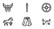 © Ripa - Viking Icons Set: Helmet, Spear, Shield, Horse, Cape, Battlefield Vector Graphics