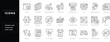 © Deloara - Set of outline icons related to advertisiment, marketing, ads. Editable stroke. Linear icon.