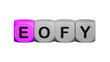 © feng - multi-colored wooden cubes with the text EOFY.close up of wooden elements,Business Concept.Supports PNG files with transparent backgrounds.